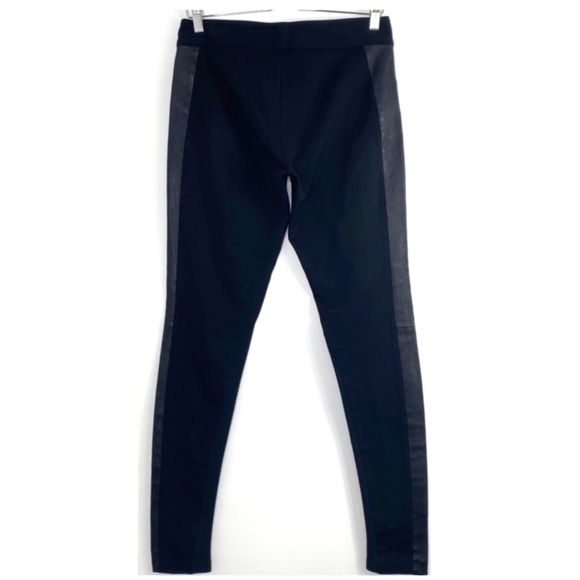 Rag and Bone Rare Lambskin Side Panel Leggings Stretch Leather Pants in Black - Picture 4 of 9